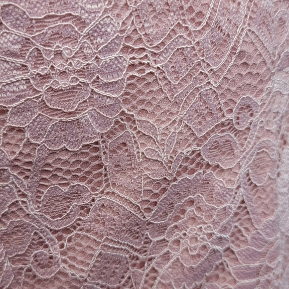 Sleeveless Blush Pink Lace Top A-Line Chiffon Formal Gown - Picture 10 of 15